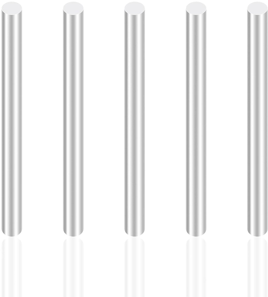 Aluminium staven, 5 mm diameter, 100 mm lengte, ronde stangen van massief aluminium voor RC Cars model, industriële machines, doe-het-zelf knutselwerk (5 stuks)