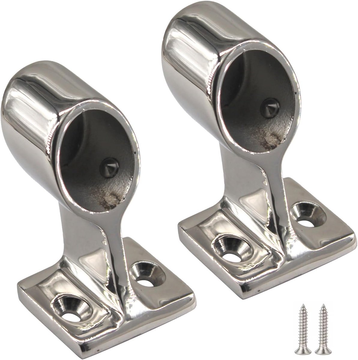 7/8" Boot handgreep montage buis stang 60 graden 316 roestvrij staal maritieme kwaliteit voorkant beugel voor jacht boot (2 stuks met schroeven)