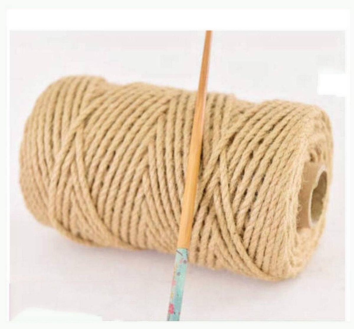 wangk 5mm Hennep Touw Sterke Jute Twine 130ft 30ft, voor DIY Ambachten Tuinieren Hangmat Thuis Decoreren.
