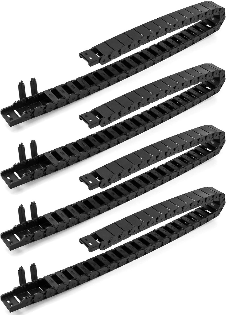 4 stuk kabelrupsketting, kabelrups, 15 mm x 30 mm, voor 3D-printers, CNC-bewerkingsmachines, elektronische apparaten, zwart, 1M