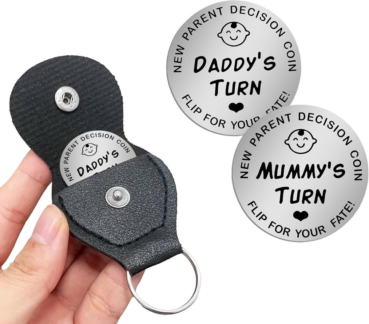 munten voor nieuwe papa mama, grappige beslissingsmunt, nieuwe ouders, munt cadeau voor aanstaande papa mama, munt voor beslissingen om te beslissen, geboortegeschenken doopgeschenk
