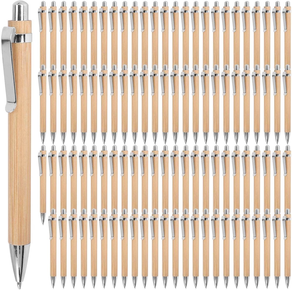 Balpennen pennen - blauwe inkt - houtkleur - kantoor- en schoolbenodigdheden - geschenken