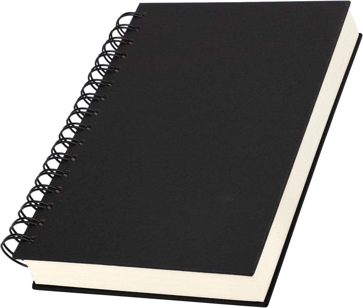 Notitieboek A5 Gestippeld - 1 PC Spiraal Notitieblok 14x21cm - 240 Pagina's Spiraal Notitieboekje A5-100GSM Gestippeld 5mm Dagboek - Zwart Notebook A5 Hardcover