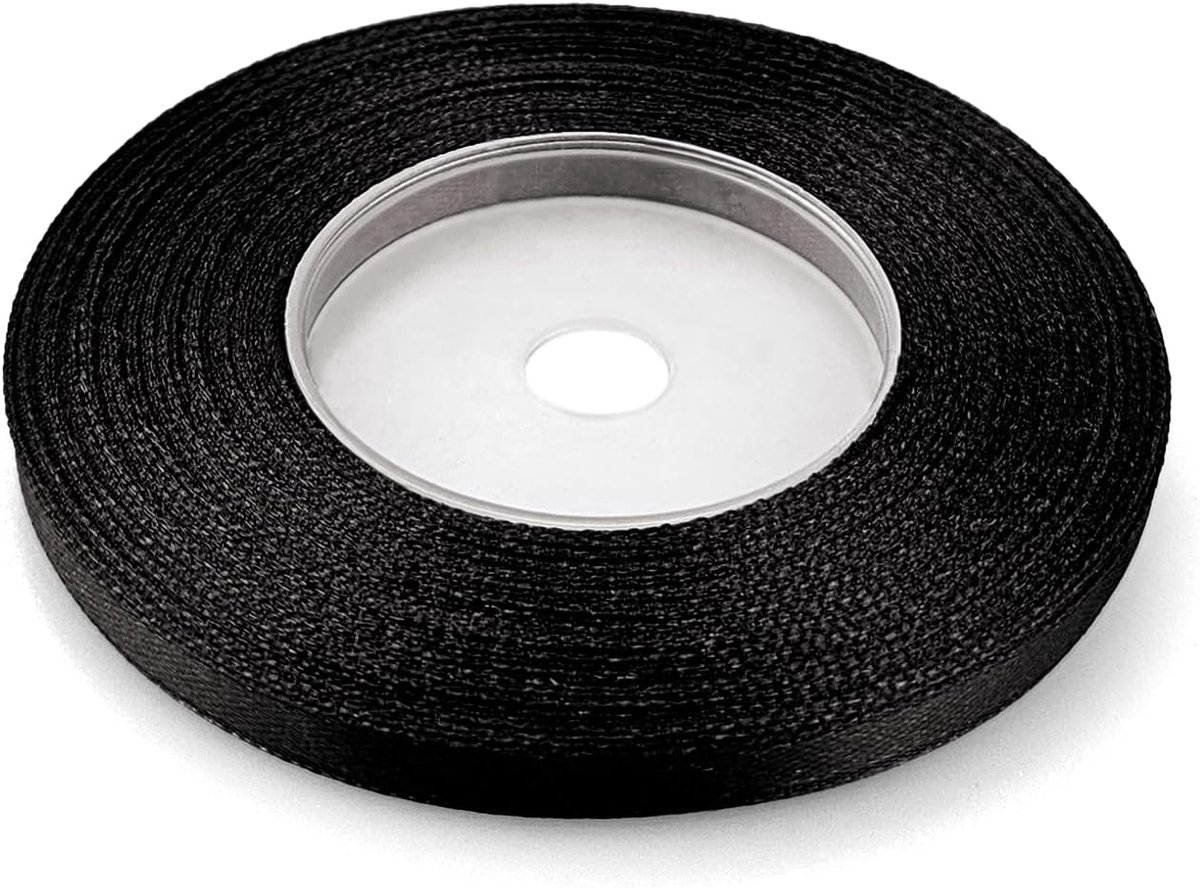 1 satijnen lint 6mmx32m zwart decoratieve roll voor crafting bruiloft gift verpakking party familiebijeenkomsten
