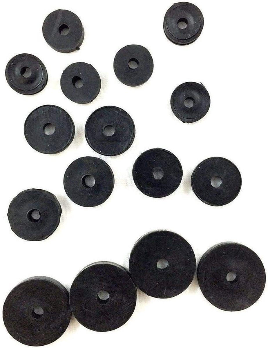 Assortiment van 13 stuks platte rubberen verpakking met 13 sluitringen voor 3/8 inch of 1/2 inch of 3/4 inch kranen voor wastafel of badkuip.