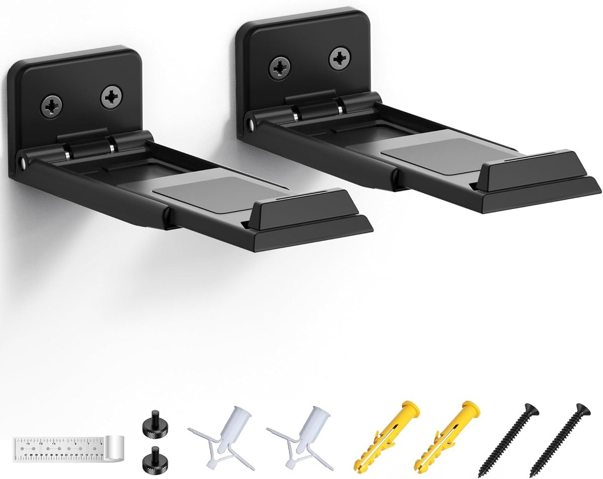 Soundbar Wall Mount - Universele dubbele beugels voor soundbars - Houdt tot 13,6 kg - Verstelbaar uitschuifbaar 3,5" tot 6,1" - Compatibel met Samsung, Vizio, Sony, LG, JBL & More - Zwart