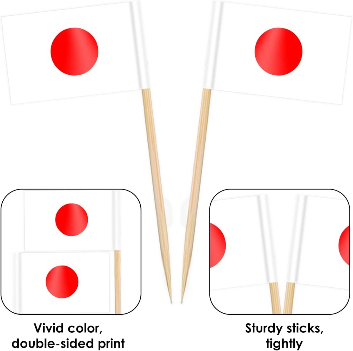 Set van 100/200 cocktailstickvlaggen, tandenstokervlag voor sandwichvoedsel cupcake toppers cocktail fruit servies feestbenodigdheden pub decor (pak van 200, Japanse tandenstokervlaggen)