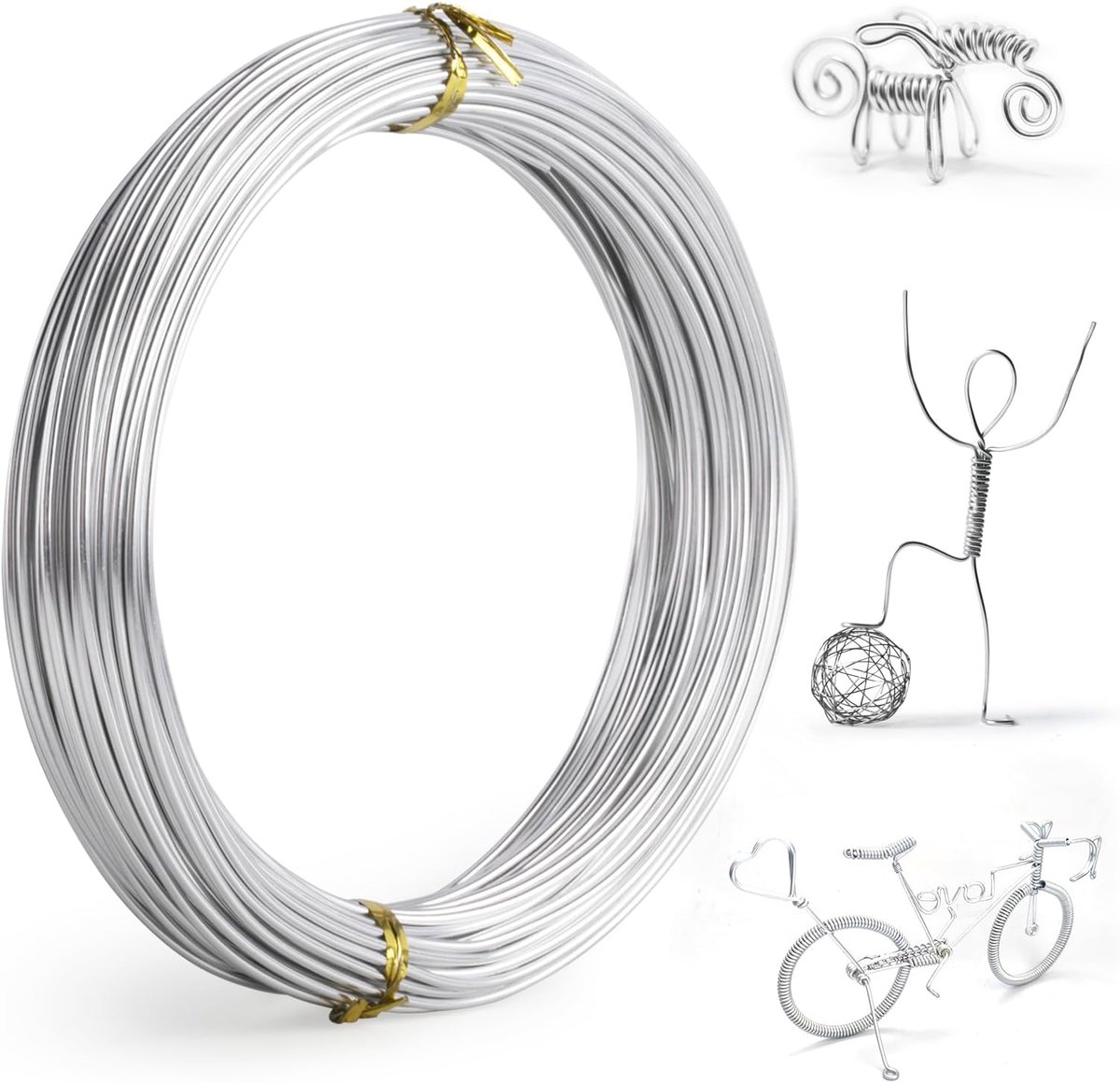 Draad, Knutseldraad Zilver, Metalen Knutselen Draad, Bloemdraad Metaaldraad Buigdraad Sieradendraad, voor DIY Handwerk Sculpturen Sieraden Kralen Maken Bonsai Boompjes
