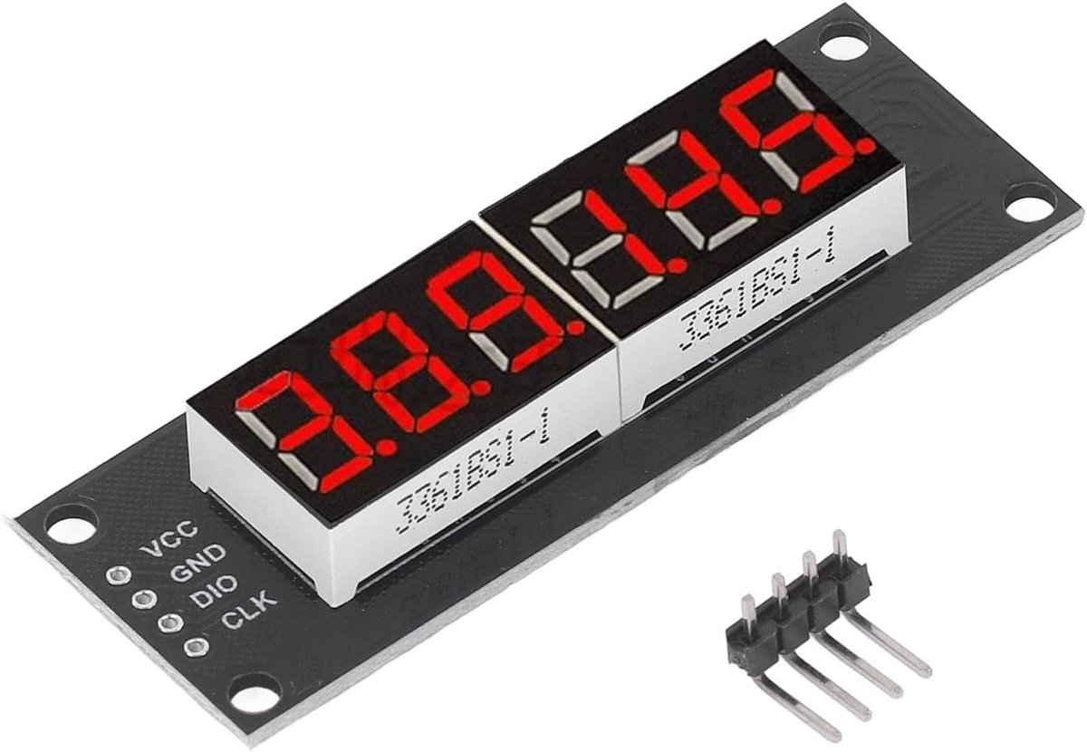 LED-display 6-cijferige Buis 7 Segmenten Decimalisme LED-segmentdisplay TM1637 Driver Digitale Opto-elektronische Module Rood 0.36in
