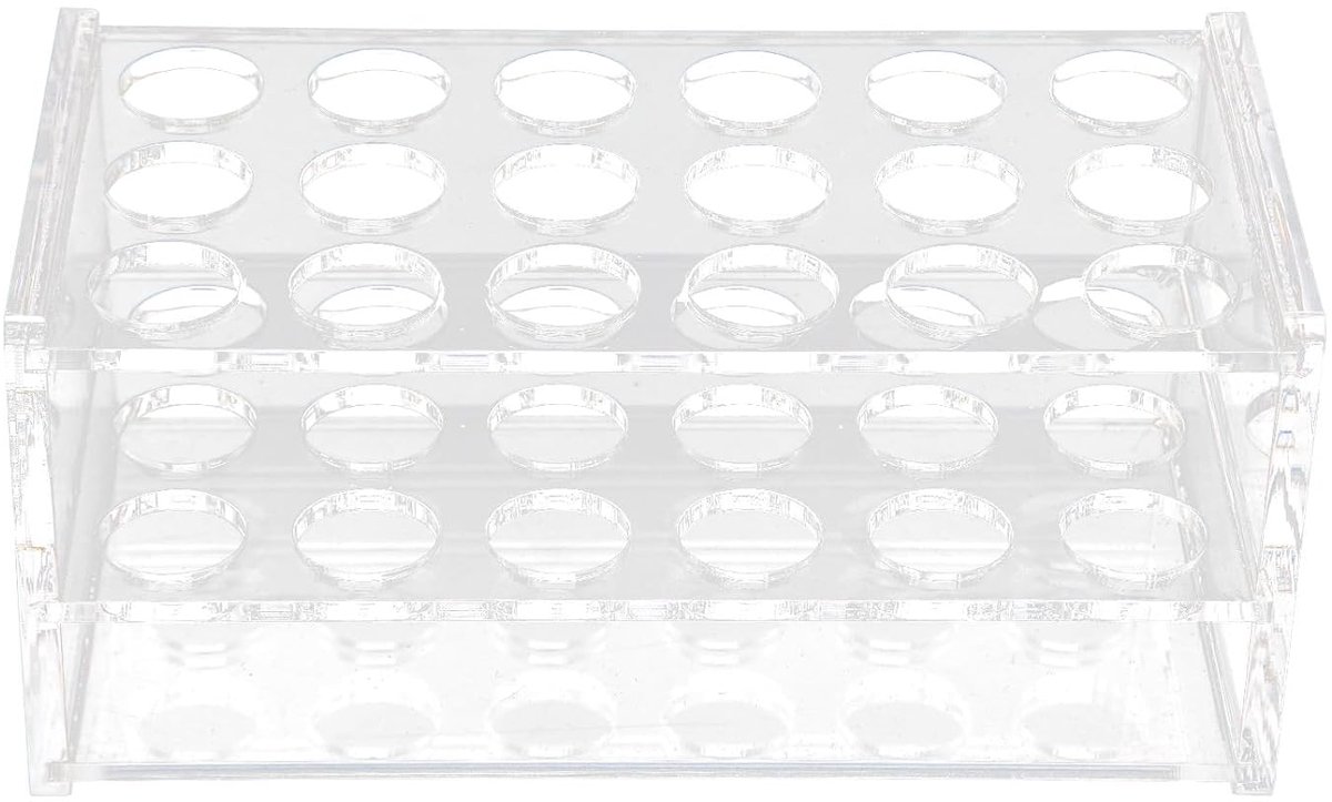 Reageerbuisrek voor 17mm Buizen 18 Gaten Transparante Reageerbuishouder voor 10ml 15ml Buis