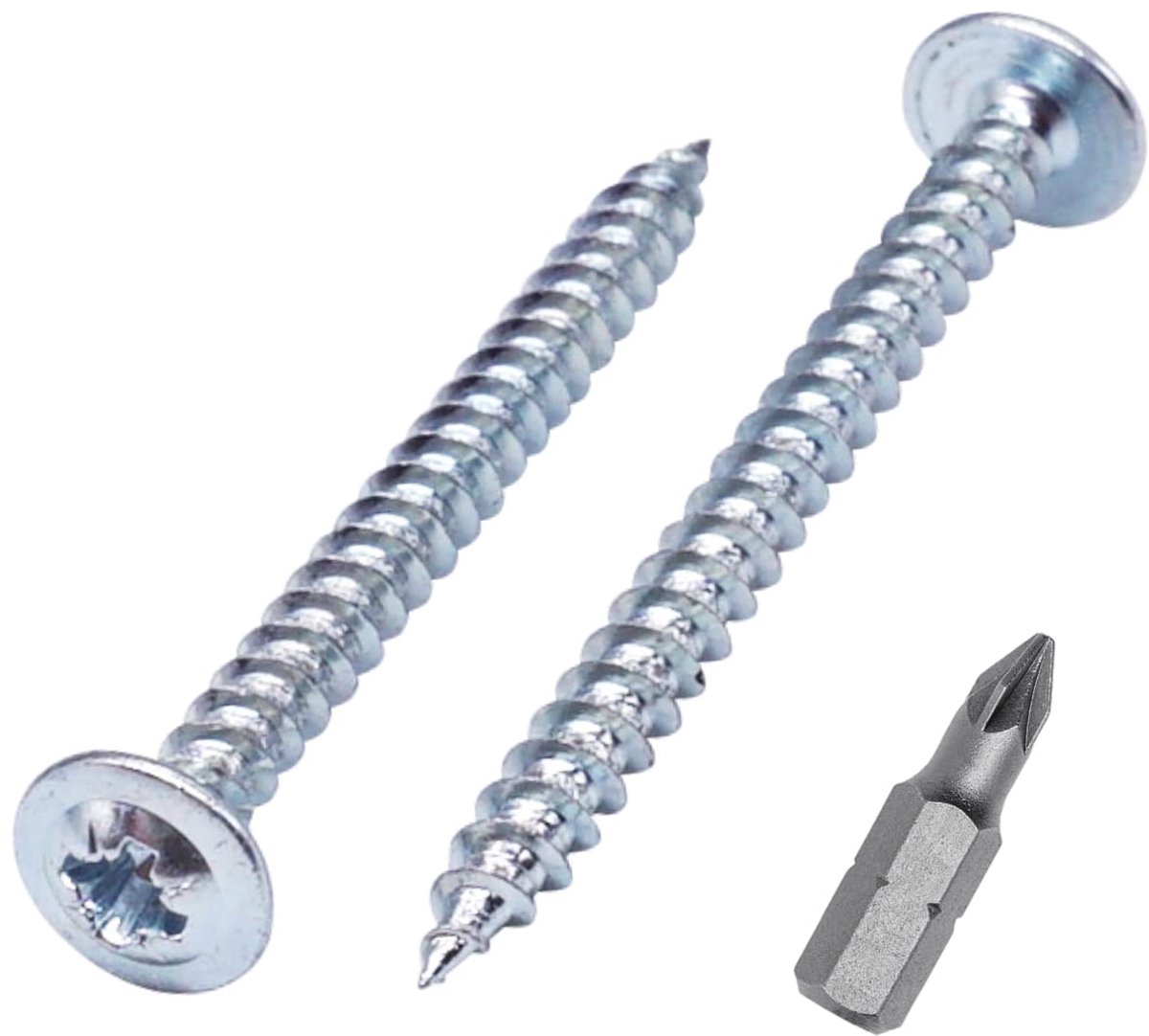 (50 stuks) verzinkt staal 4,0 x 45 mm zilveren houten schroeven, metalen schroeven, wafer hoofd, Pozidriv, zelftappend