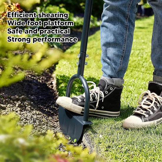 Moon Lawn Edger Handmatige trimschop Breed voetplatform Koolstofstaal met hoge hardheid voor landschappen Oprit Bloembedden Trottoirs Patio's met T-greep van moon — afbeelding 5