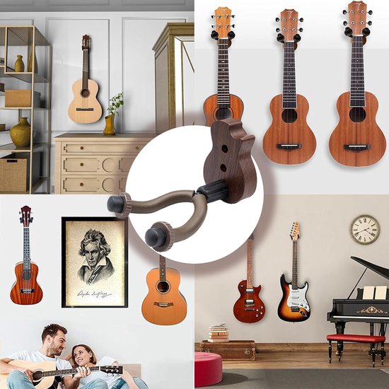 Gitaarhouder voor Aan de Muur - V-Förmige Gitaar standaard met Gitaaraccessoires, Celuloide Plektrums & Bevestigingsschroeven — afbeelding 5