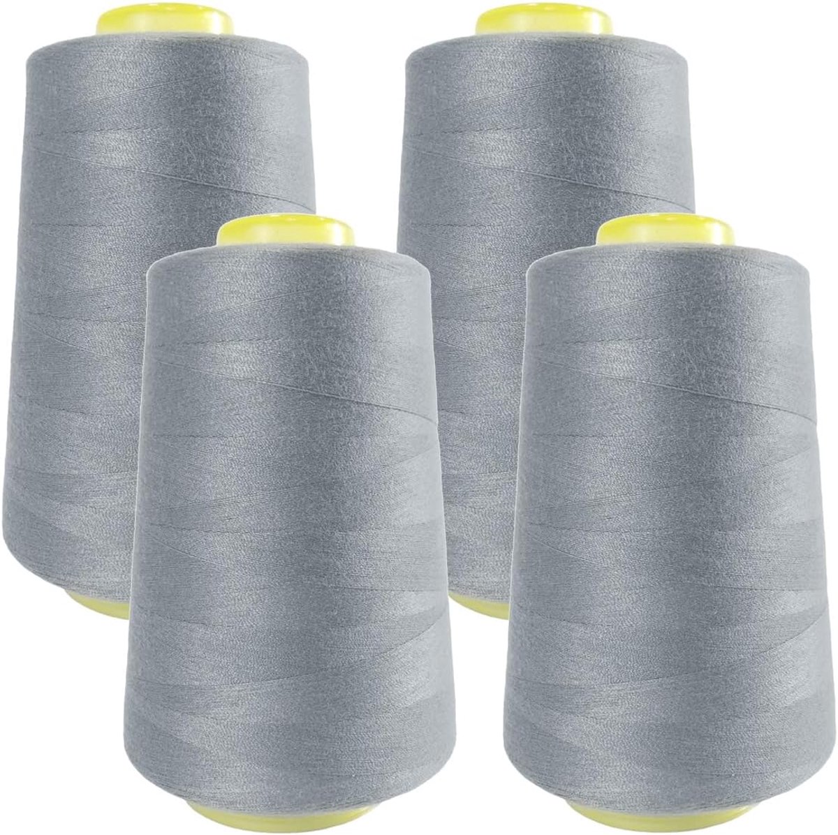 4 Naaigarenspoelen (4500 meter/rol), Polyestergaren met hoge weerstand, Draadspoelen voor naaiwerk, (5000Y grijs 311)