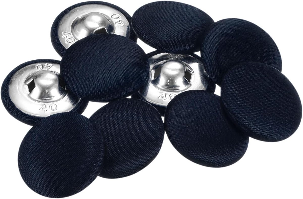 Knopen om op te naaien, metalen schacht, 25 mm gecoate stof voor jurken, blouses, truien, diepzee
