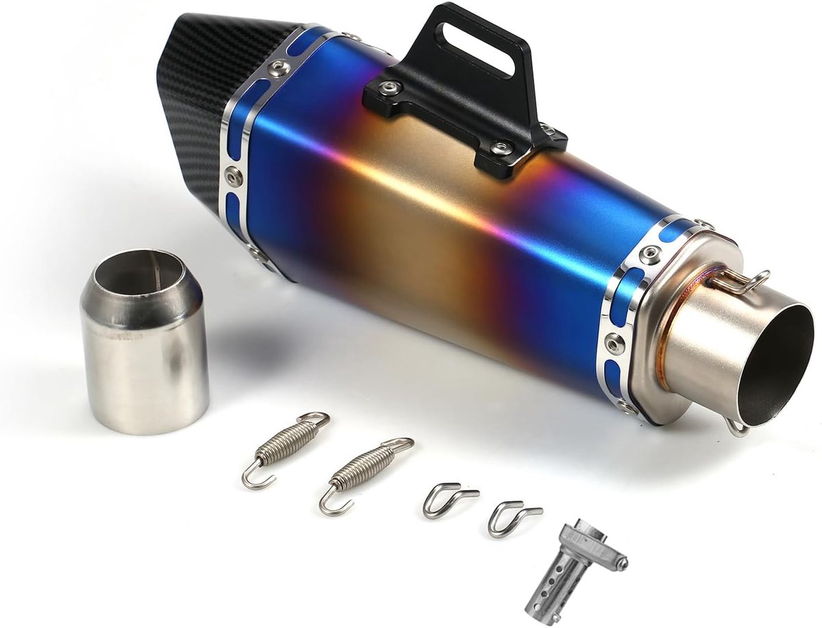 Uitlaatdemperbuizen voor de motorfiets, 1,5-2 inch inlaat, kleine zeskantige geluidsdemper, universele slip-on-geluiddemper, vervanging voor motorfiets ATV ZX6R 10R Z900 Z800 R3 R25 R6