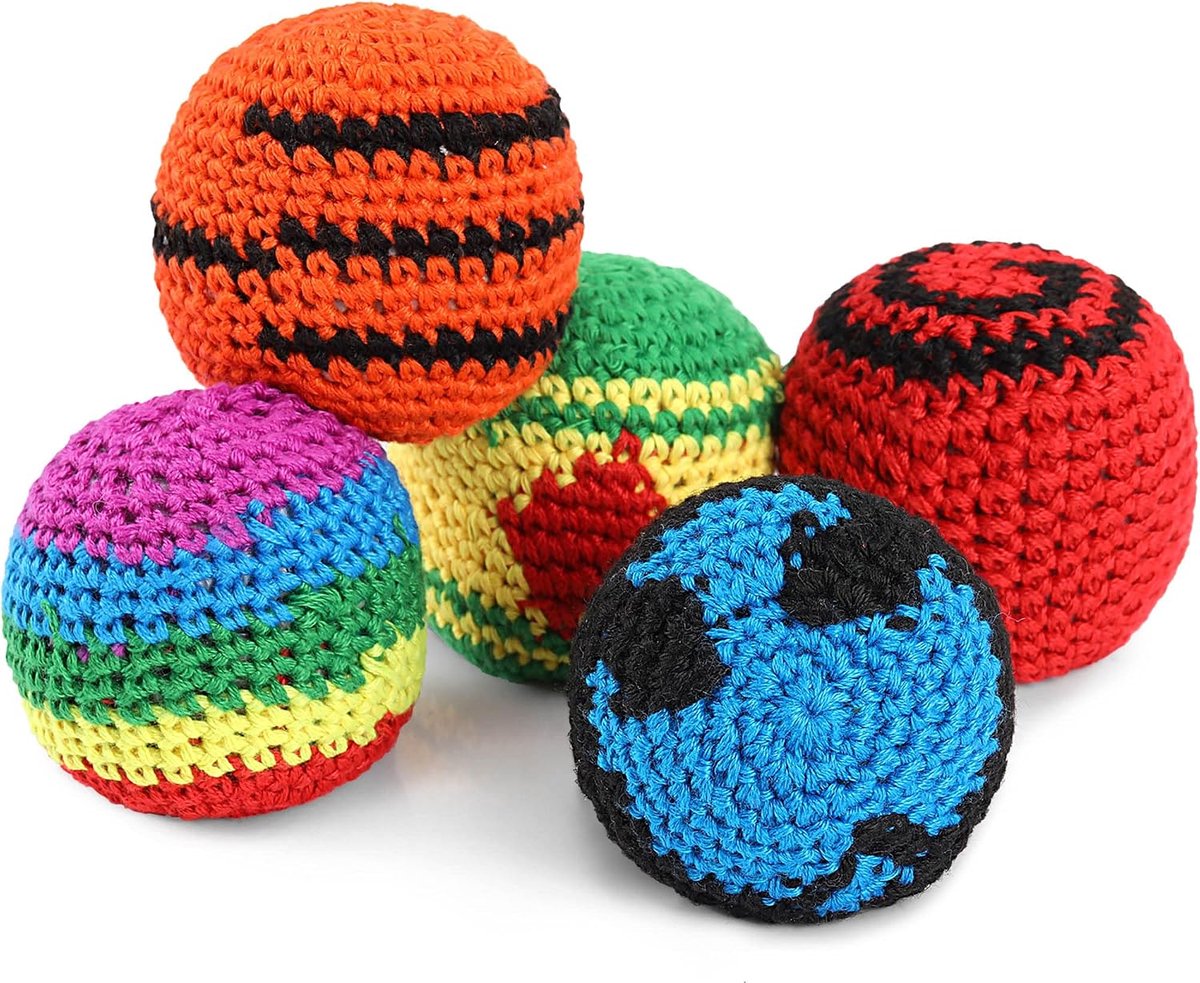 5 Stuks Veelkleurige Geweven Kickball Zachte Gebreide Kick Balls voor Kinderen en Beginners (5 Stuks)