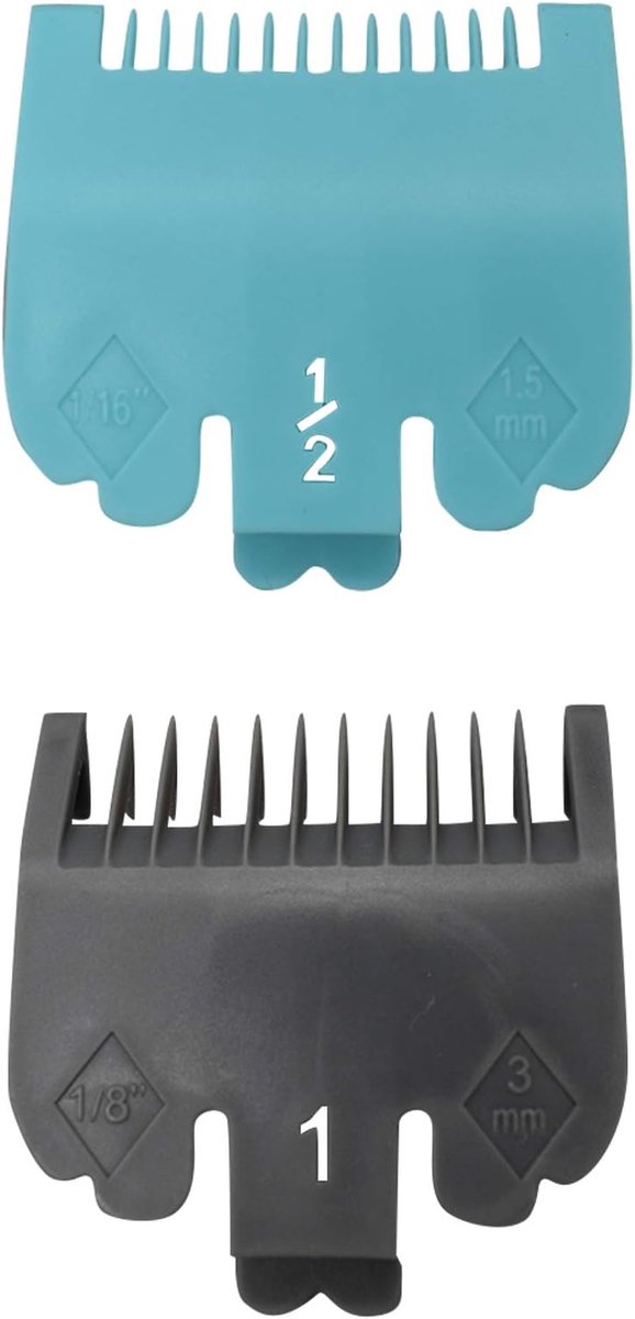 2 stuks professionele tondeuse geleidingskammen, vervangende beschermingsset, 2 stuks 2 kleuren gesorteerd 2 lengtes 1,5 mm 3 mm