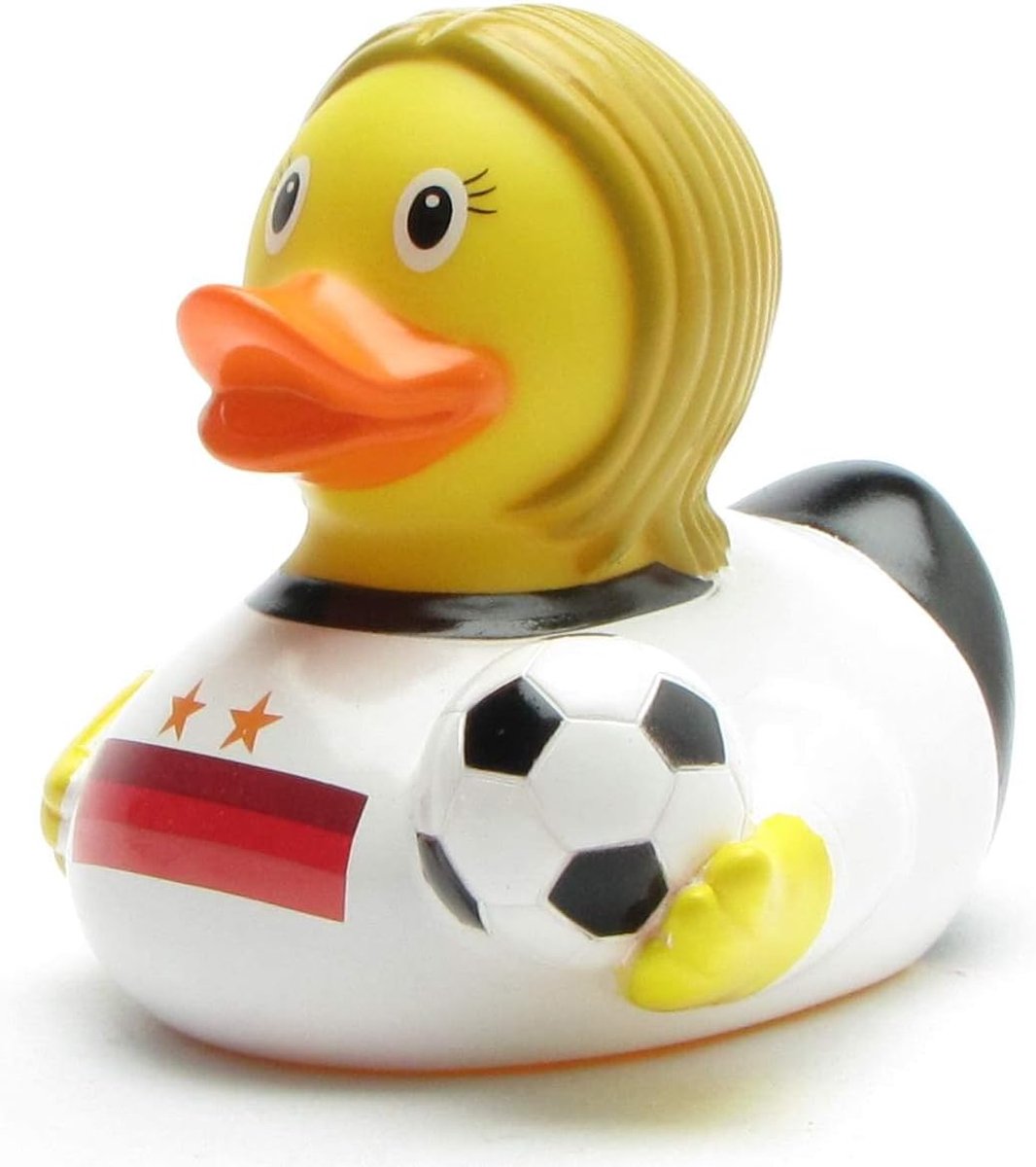 Voetbalster Duitsland I Piepje I L: 8,5 cm I incl. badeend sleutelhanger in set