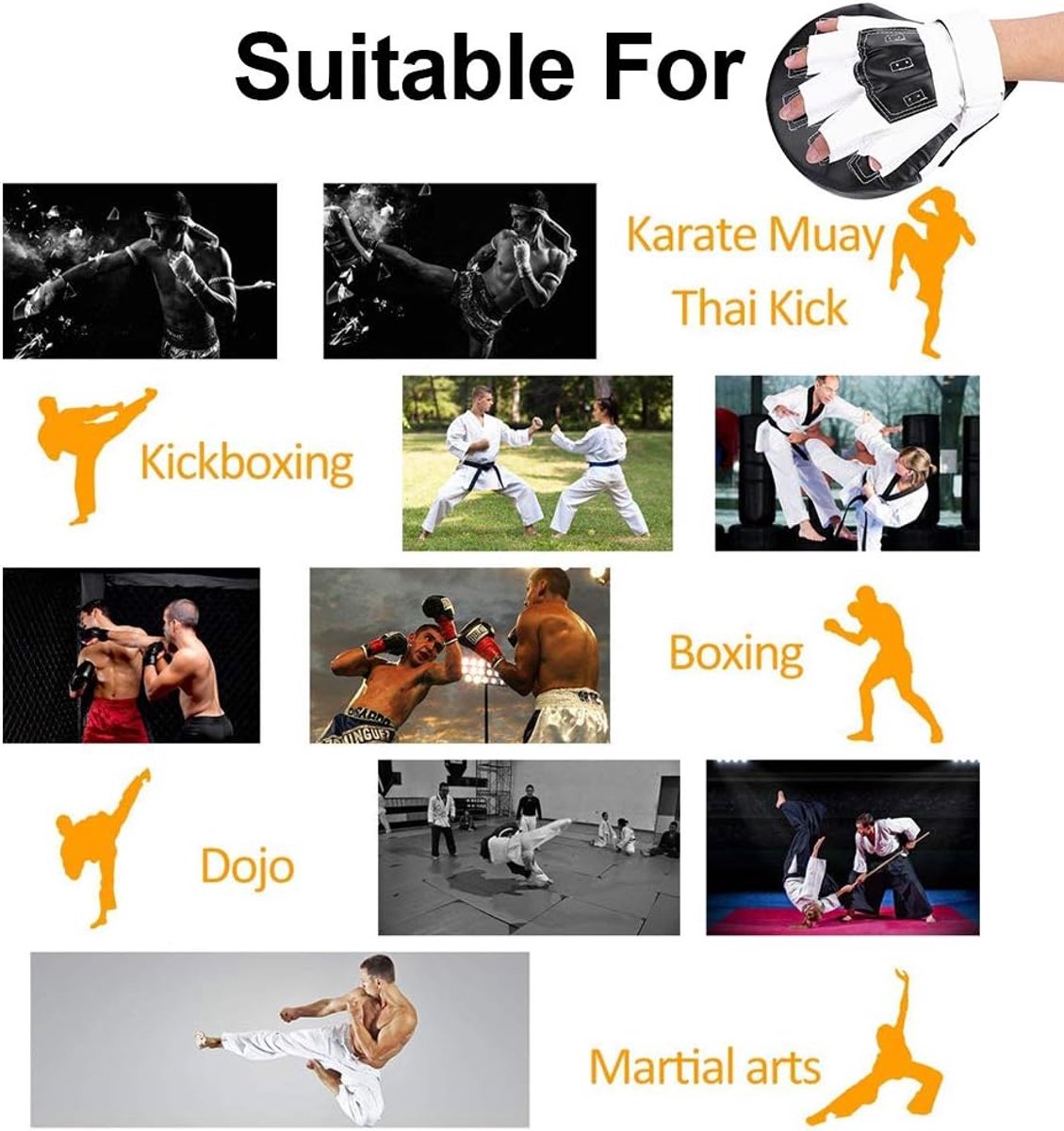 handspuit trainerspuiten kickboksen krassen kickboksen punch focus mitts, boksen pads focus midts pad target training handpads voor karate, Muay Thai Kick, MMA, sparring, dojo, vechtsport
