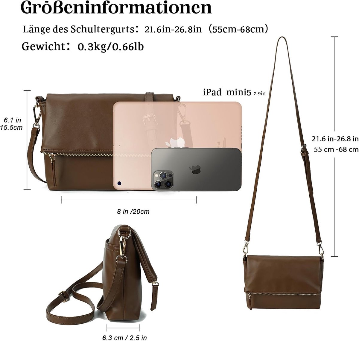 Schoudertas voor dames, kleine handtas, crossbody tas, schoudertas, elegante clutch messenger PU-leer, tassen voor dagelijks werk, winkelen