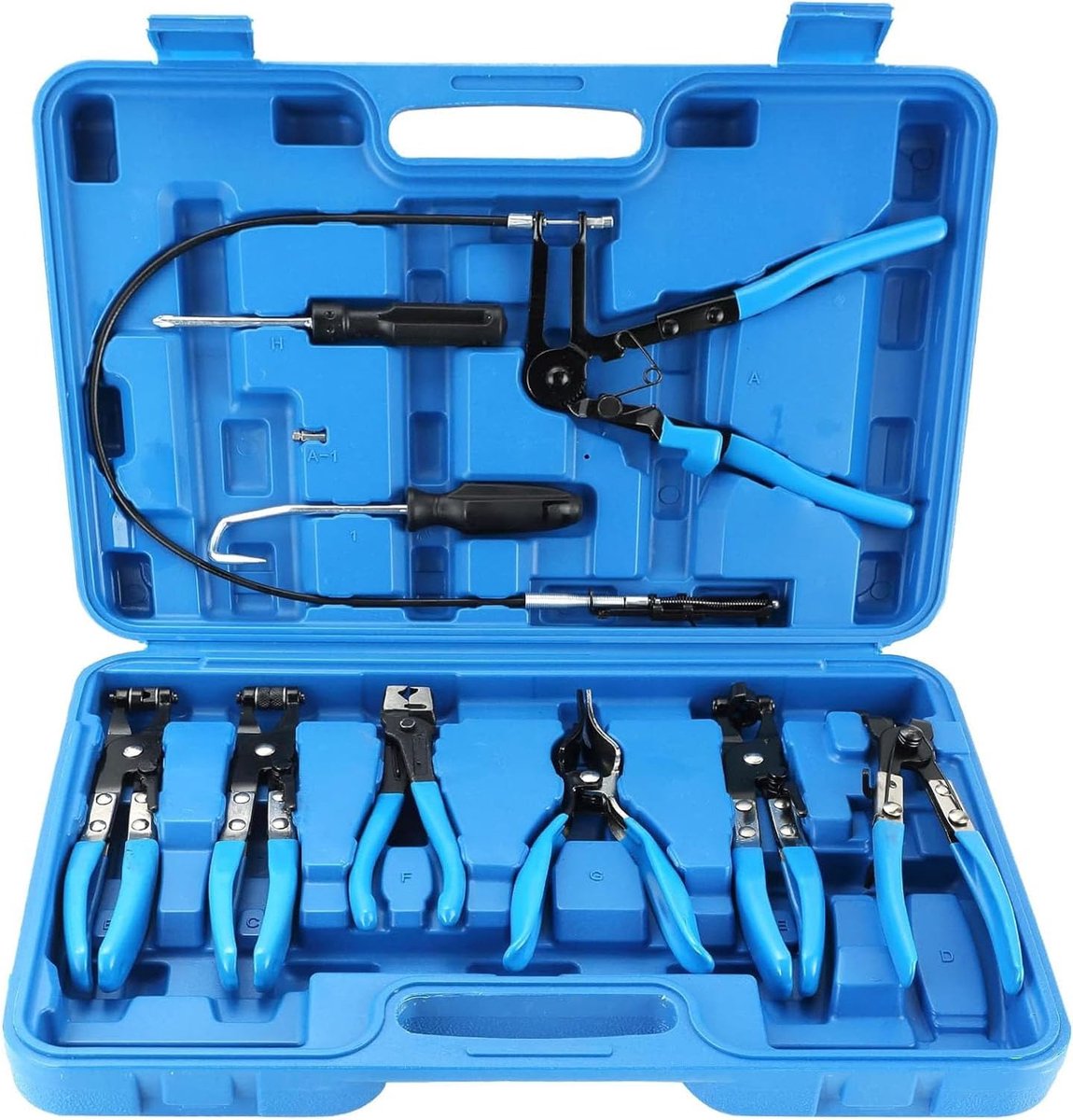 9Pcs Automotive Draad Lange Reach Slang Klem Tang Set Brandstof Olie Waterslang Auto Gereedschap