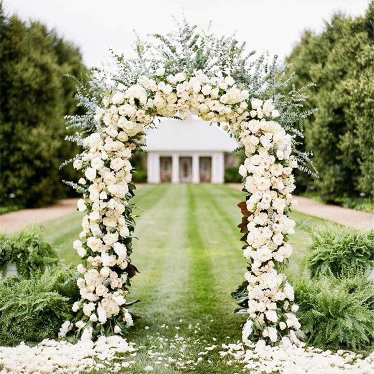 7,5 meter witte metalen boog, ceremonie ballonboog, klimhulp, klimhulp, metalen boog, tuinboog voor bruiloft, verjaardag, tuindecoratie