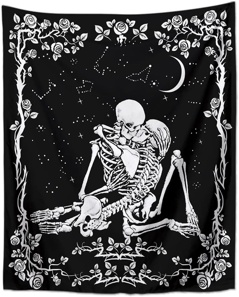 Tapijten, Tarot Skelet Muur Opknoping, Schedel Wandtapijt Liefhebbers Zoenen, voor Woonkamer Slaapkamer Slaapzaal Decoratie