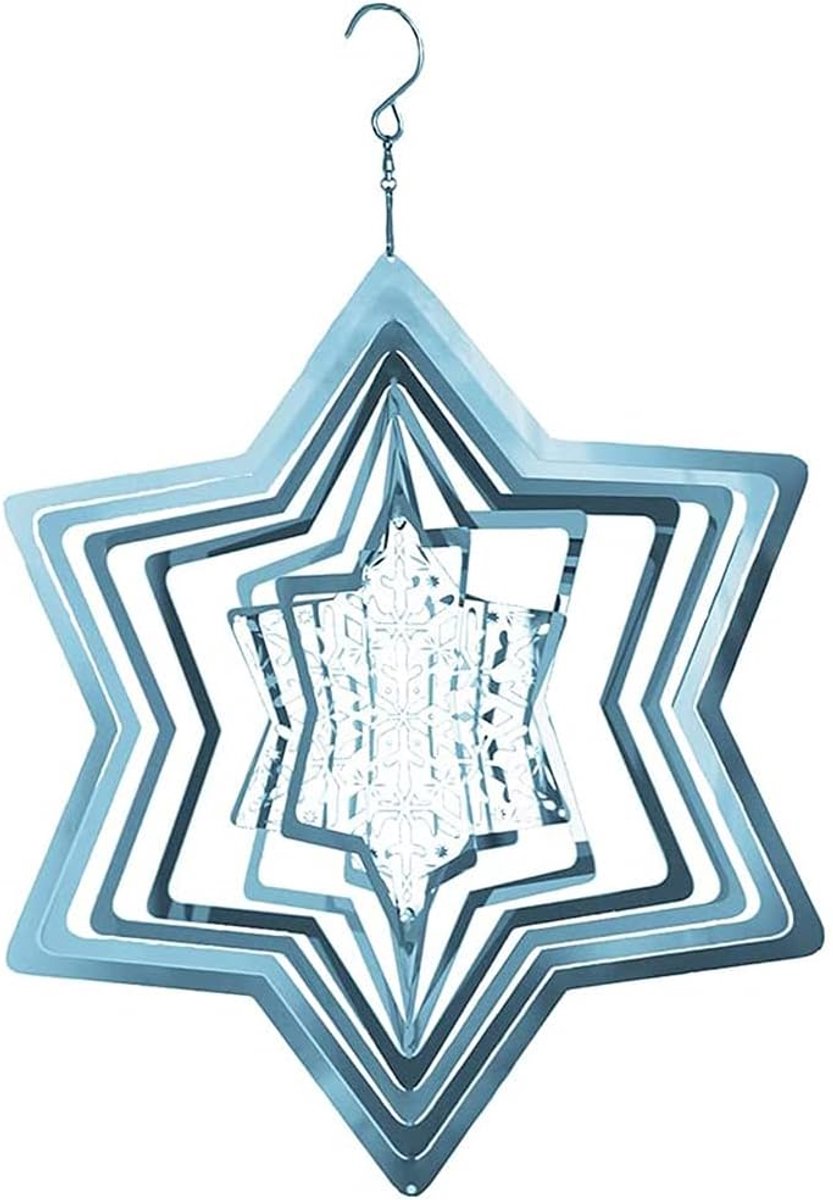 Windgong metalen windspinner voor tuin, roestvrij stalen ophanging, 3D roterende windgong buiten hangende windvangers ornamenten voor tuin, terras, balkon, tuin