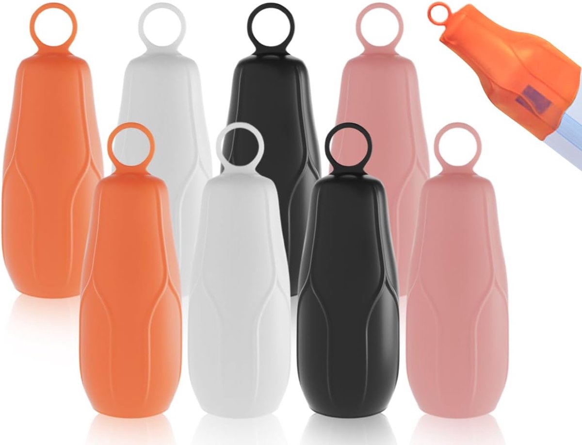 8 stuks reisfleshoezen, lekvrije siliconen hoezen voor reiscontainers, elastische lekvrije toilethoezen (96 x 35 mm)