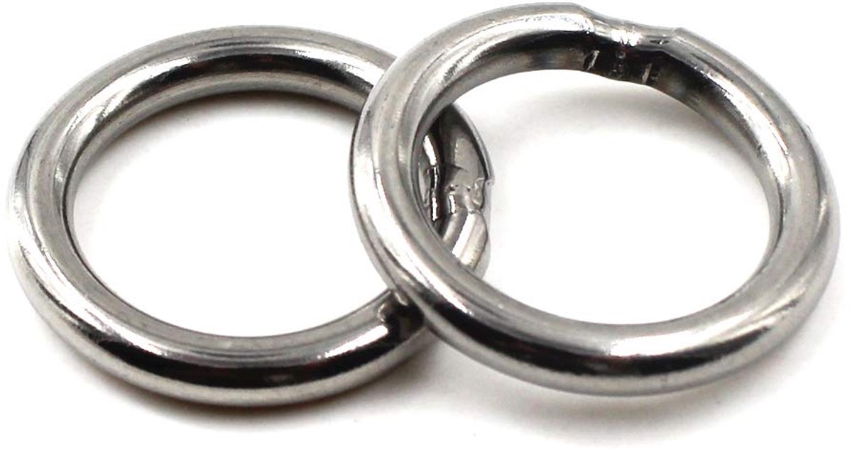 8X100mm 304 Grade roestvrij staal vastbinden gelaste ronde O-ringen voor yoga-ringen, hondenkettingen en fitnessringen (2 stuks)