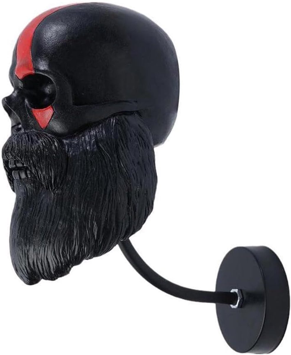 Skull helmhouder, wandmontage, motorhelm, hoedhouder, fietshelmhouder, houder voor jassen, hars motorfiets, schedel, helmhouder voor bikerhelm, honkbal en rugbyhelm (stijl A)