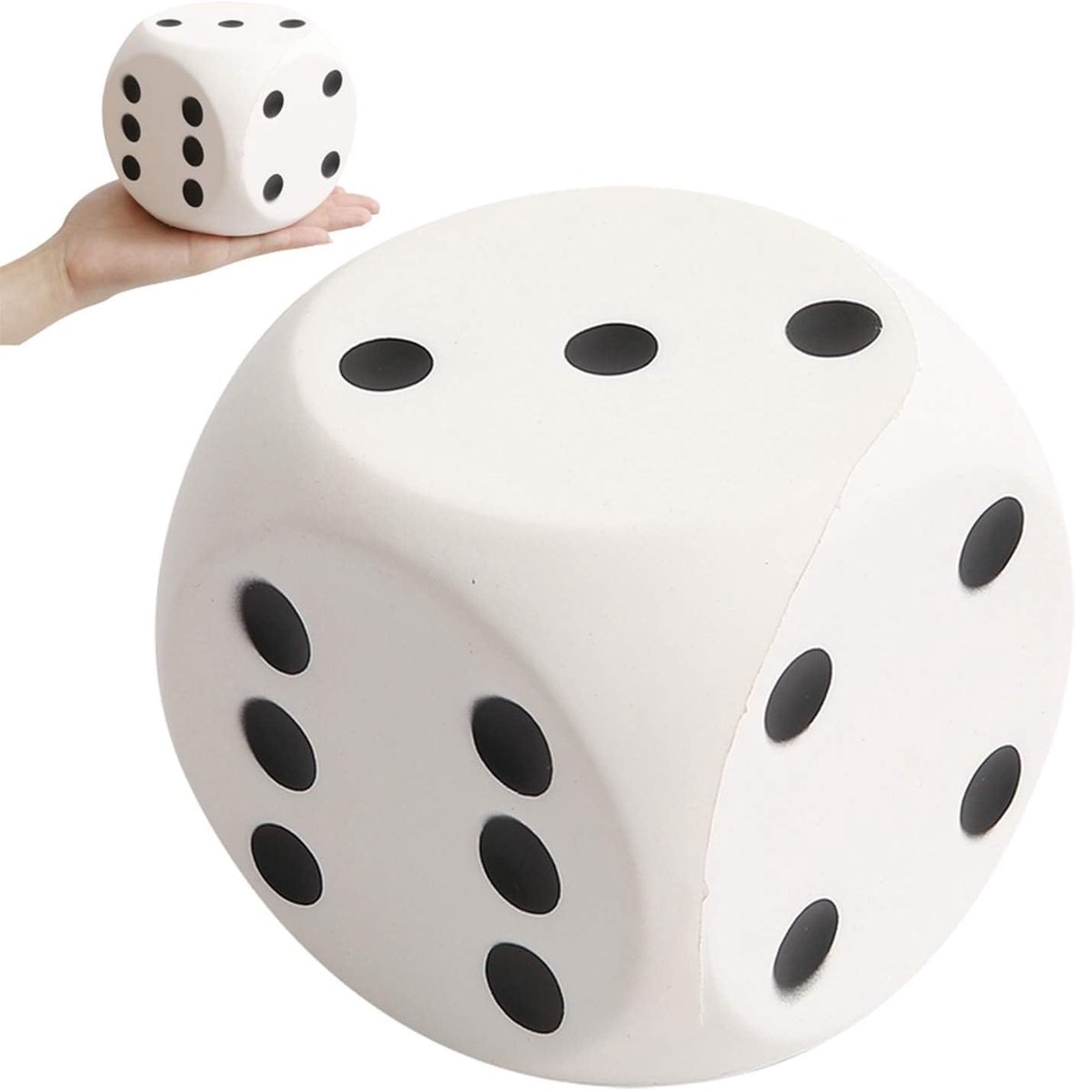 Squishies Dice Jumbo Slow Rising Scented Super Soft Squeeze Squishy Toys Stress Relief Gift Collection (Wit, 10cm)