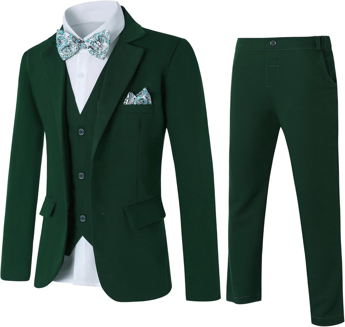 5-delig klassiek slim fit bruiloftspak set gentleman smoking jas + vest + blouses + vlinderdas + broek outfit kinderverjaardagsfeest doopkleding