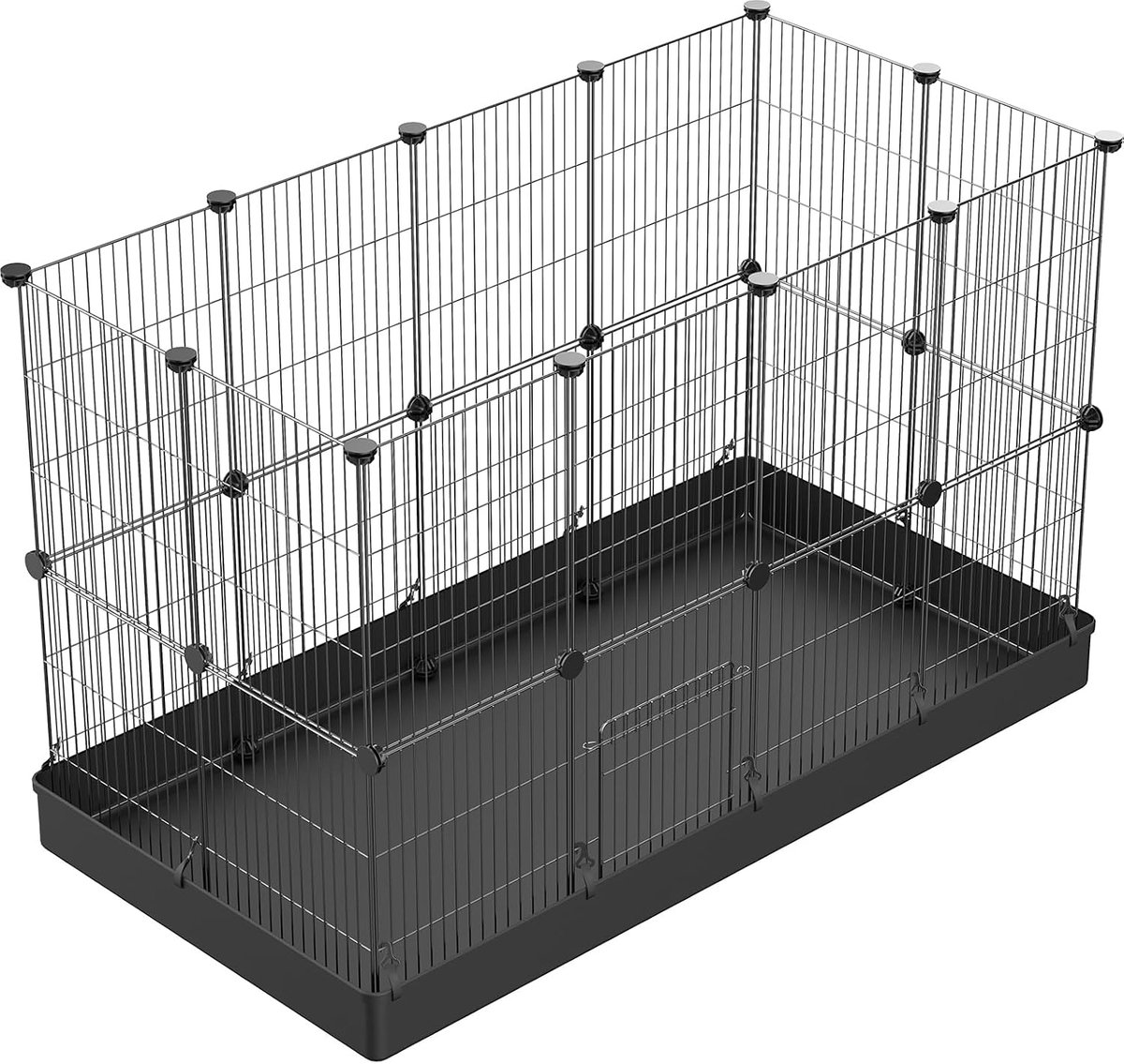 Doe-het-zelf box voor kleine dieren, huisdierbox met deur, konijnen- en caviakooi, puppy- en kattenbox, binnen en buiten, draagbaar metalen draadhek