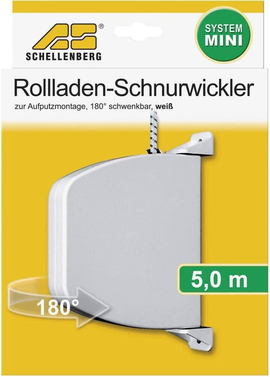 50506 schroefdraadhaspel 180° draaibaar met 5 m lijn, rolluik koordwinder