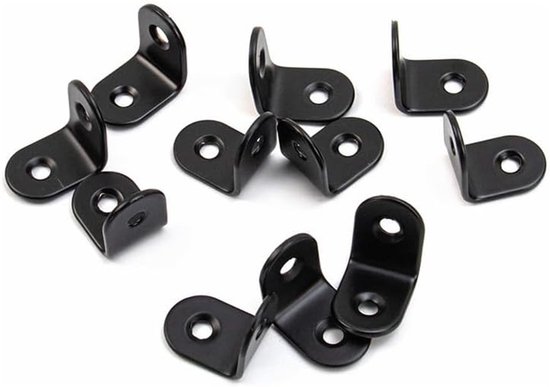 12 stuks hoekijzer hoekbeugel voor hoeken, L-vormige hoekverbinder metalen hoek, meubelbeugels ijzer, voor meubels en doe-het-zelf-projecten, 2,6 x 2,6 x 0,2 cm — afbeelding 3