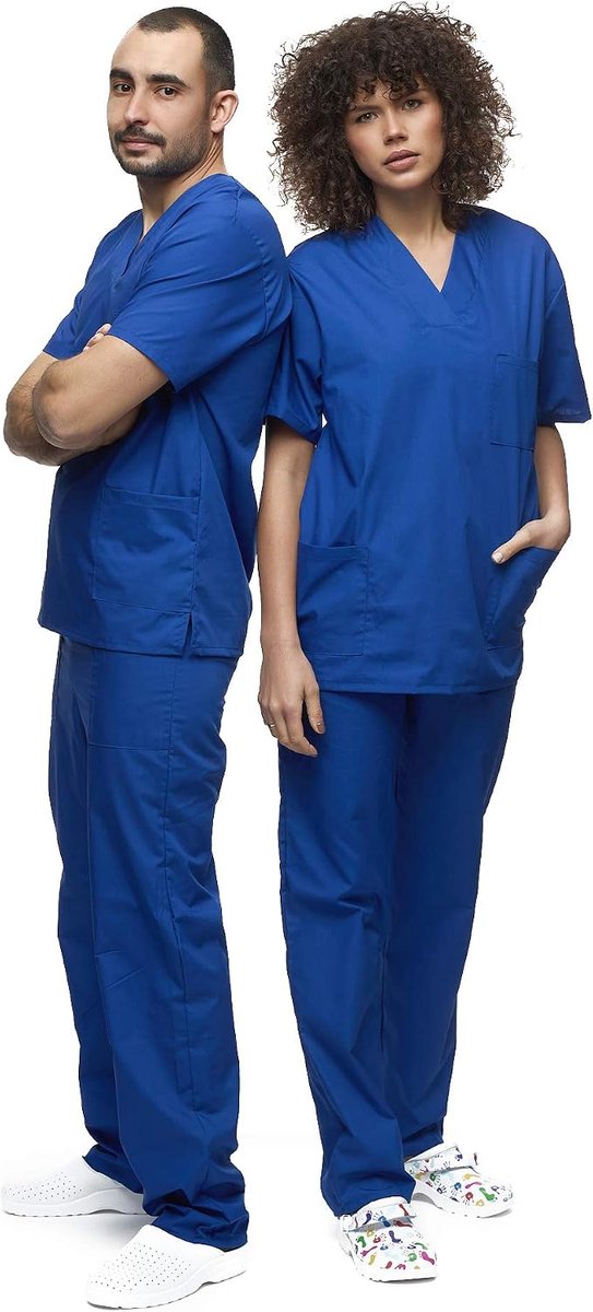 Uniseks medische uniform set met kasack en broek, medische schrobset, verzorging, beroepskleding