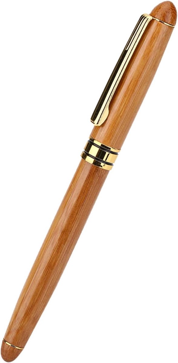 1pc Stylo de Plume Calligraphie Art Stylo avec Poignée en Bamboo pour Écriture, Couleur Marron, 0.7mm-2.9mm(1.5mm)