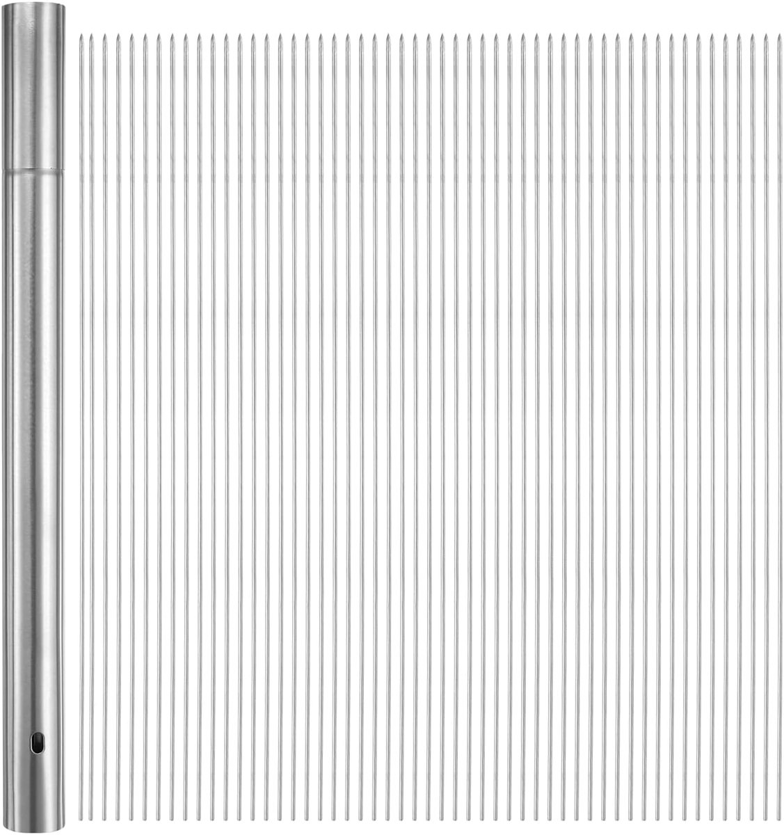 Spiesen, 100 stuks, metaal, 35 cm x 2,8 mm, ronde staven, roestvrij staal, herbruikbaar, spiesen, grillstick voor barbecue, opslag, vlees, garnalen