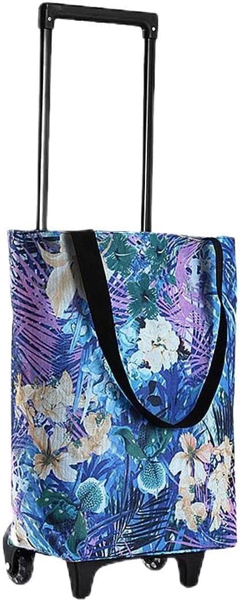 Boodschappentas op wielen voor vrouwen - opvouwbare boodschappentas waterdichte telescopische handgreep Tollerie tas Opvouwbare Heavy Duty Opvouwbare Boodschappenwagen Tote Bag