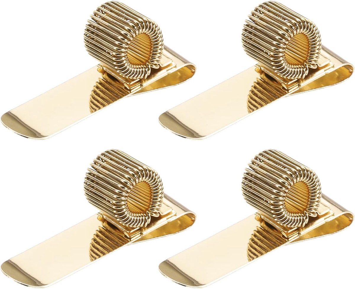 4-delige penhouderclips, metalen pencliphouder verstelbare lus penpotloodorganisator met horizontale enkele veerlus voor notitieblok, klembord, goudkleurig