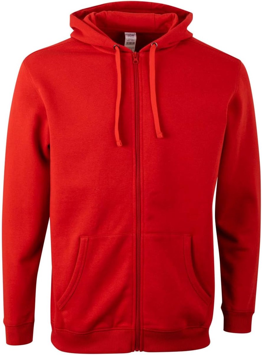 SF270U Unisex sweatshirt met ritssluiting en capuchon, rood, maat L, Rood, L