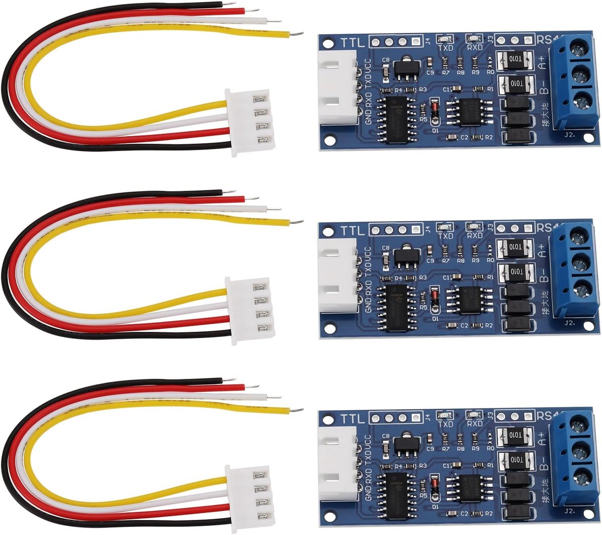3 STKS TTL naar RS485 Adapter Module 52x22.7mm 3.3V 5V Signaal Seriële Poort Voeding Converter met Draad Hardware Auto-flow naar Control Board