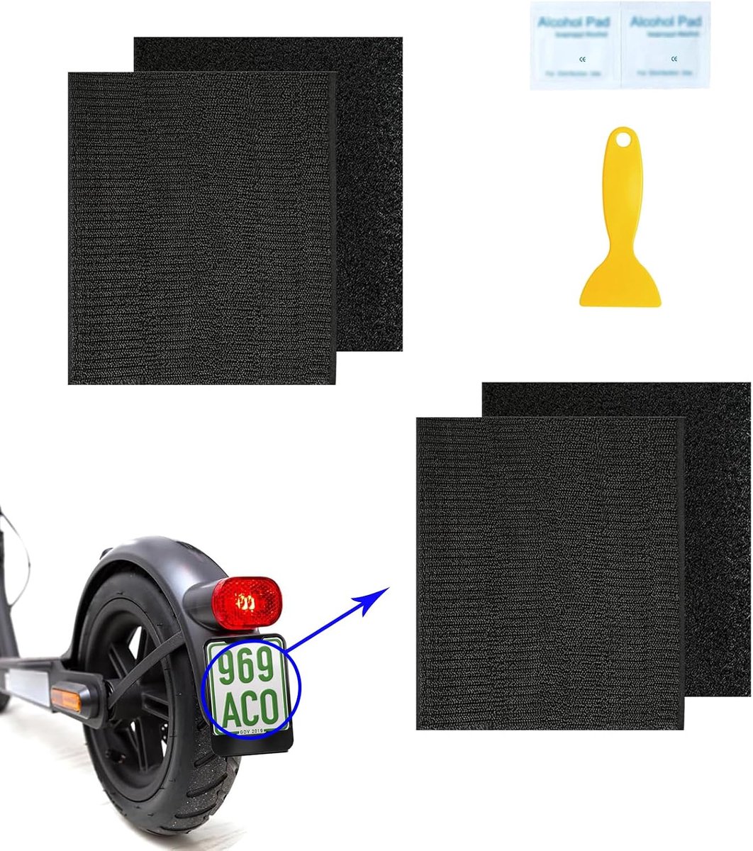 Houders voor scooter, e-scooter en bromfiets - 135 x 110 mm met klittenbandsluiting - complete set inclusief installatiegereedschap