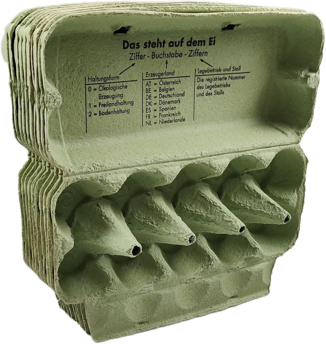 Eierdozen voor eieren/Eierdoosjes voor kippeneieren zonder opdruk Eierpapier Eierhouders Eierlagen Eierdozen (10, voor elk 10 eieren, groen)