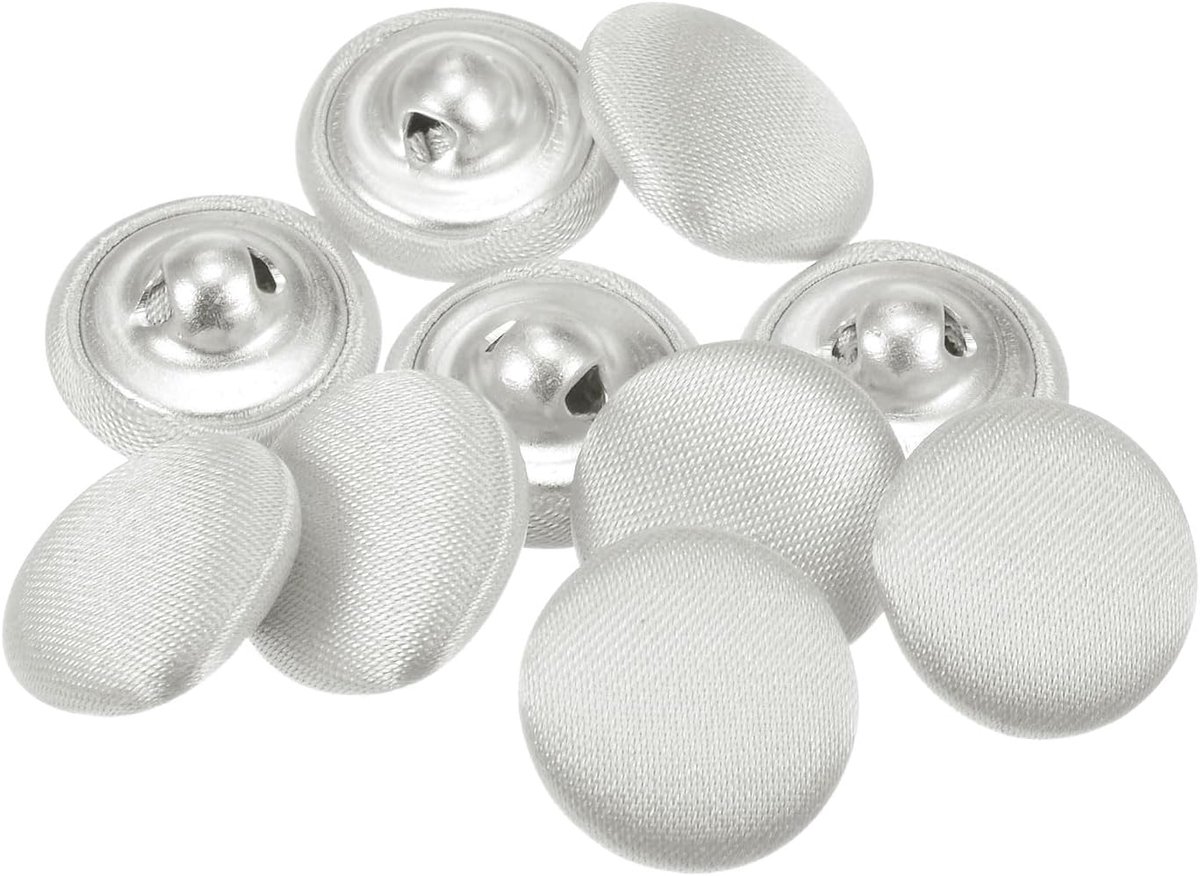 Knopen, 10 stuks, 24 l, 15 mm, ronde metalen poten voor kleding, blouses, truien, lichtgeel