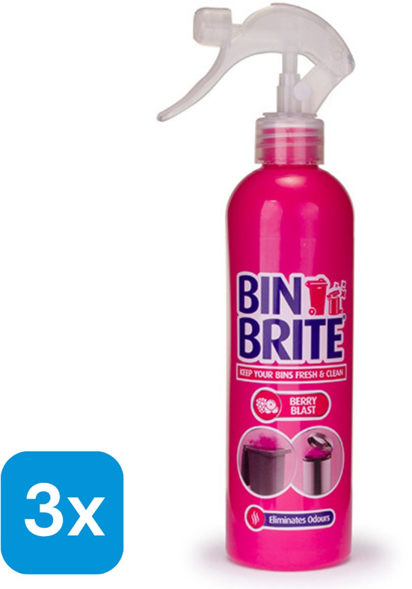 Bin Brite vuilnisbak verfrisser spray - Berry Blast (3 stuks à 400 ml)