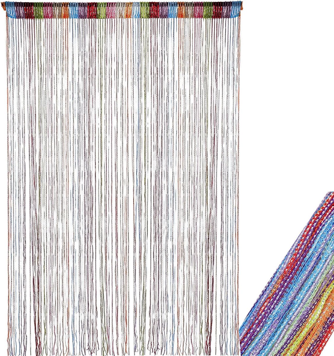Kralengordijn - Deurgordijn - 91 x 200 cm - Deurgordijn - Gordijndecoratie - Kunststof - Vliegenwerend scherm - Geschikt voor deuropeningen en interieurdecoratie - Eenvoudige installatie - Felgekleurd