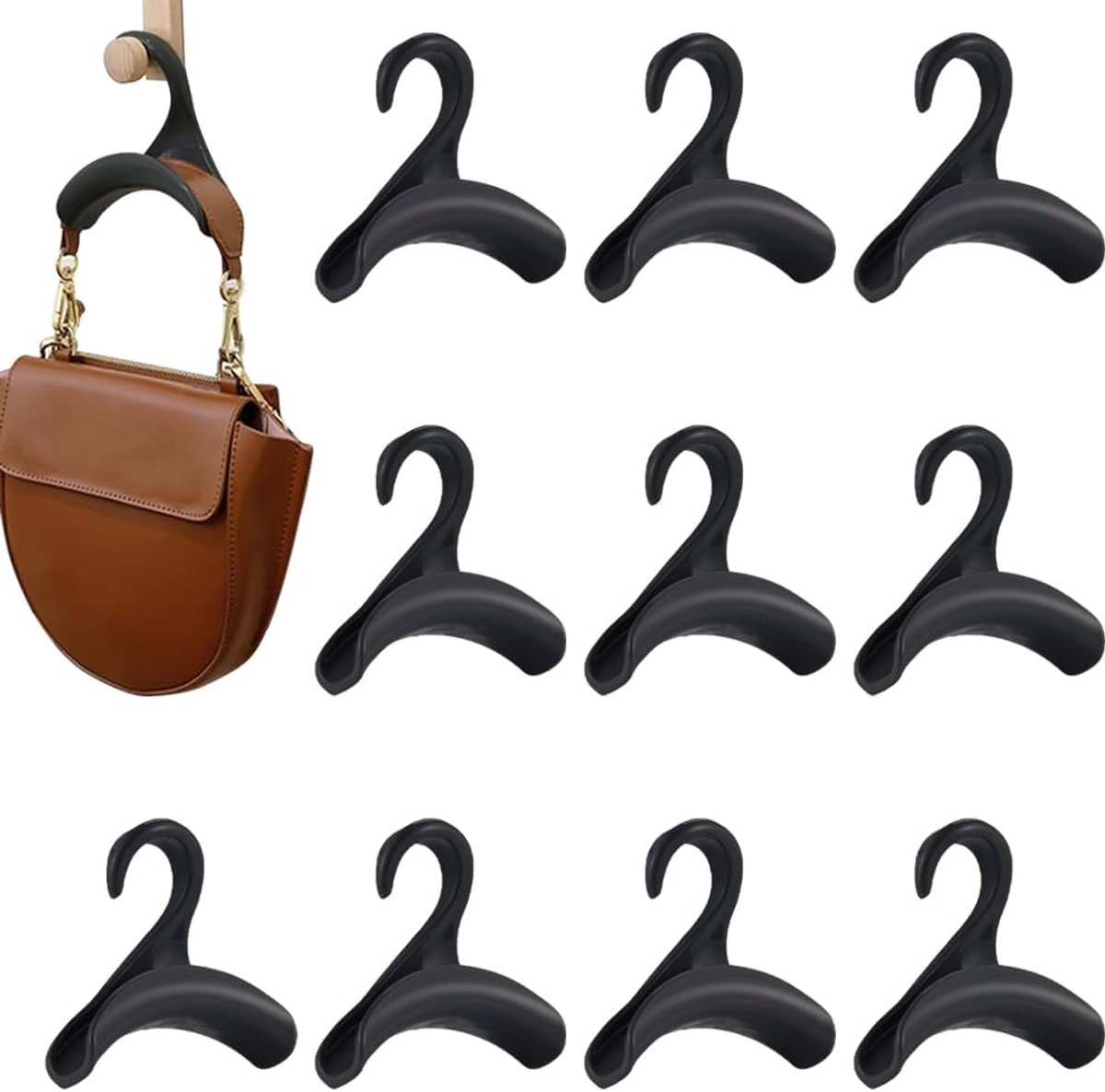 haken kledingstang, 10 stuks handtas kleerhangers | Organizer opslag handtas haken, tas rack organizer, haken tashanger tassen hanger